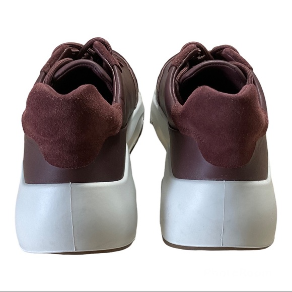 Ecco Chunky Leather and Suede Wine colour Sneaker EU 41 US 10 - Picture 8 of 13